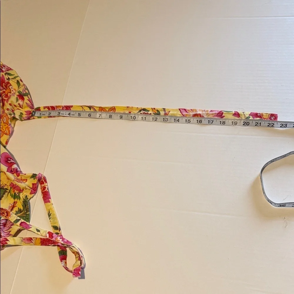 April Cornell Yellow Floral Tiered Apron